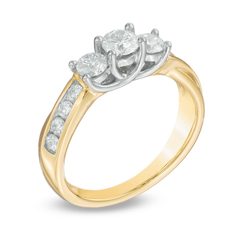 Main Image 2 of Previously Owned - 1 CT. T.W. Diamond Past Present Future® Engagement Ring in 10K Gold