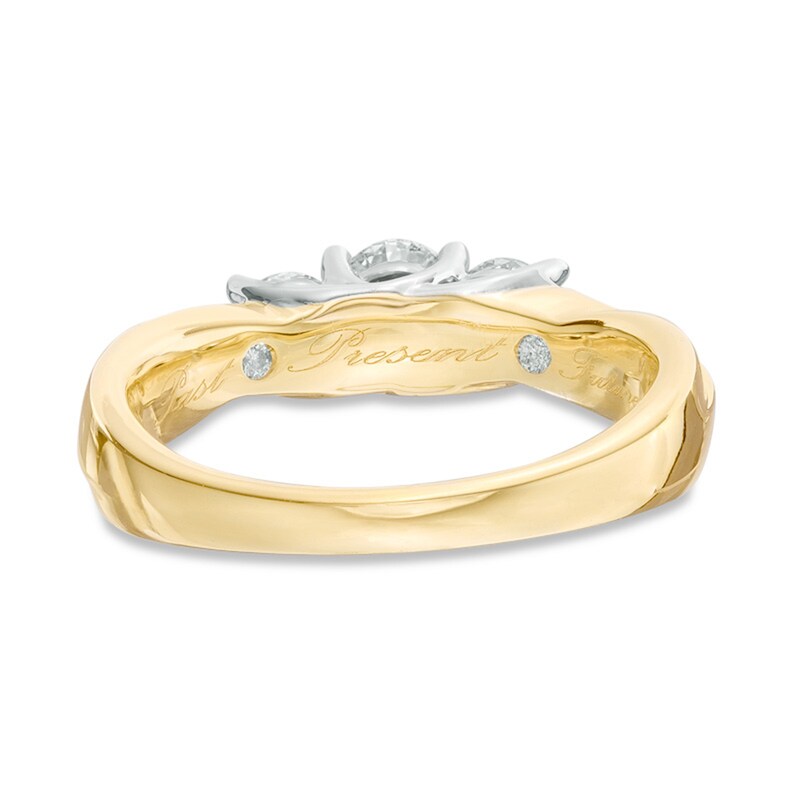 Main Image 3 of Previously Owned - 1 CT. T.W. Diamond Past Present Future® Engagement Ring in 10K Gold