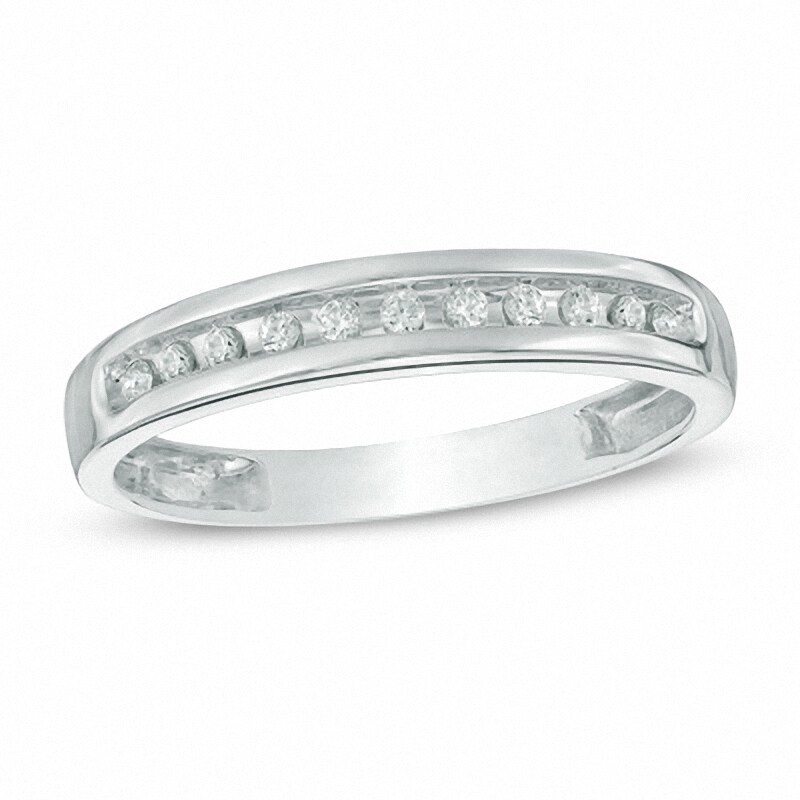 Main Image 1 of Previously Owned - 1/10 CT. T.W. Diamond Anniversary Band in Sterling Silver