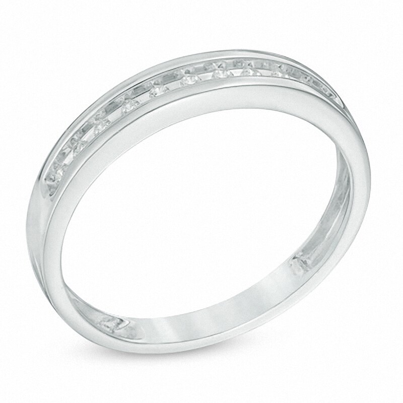 Main Image 2 of Previously Owned - 1/10 CT. T.W. Diamond Anniversary Band in Sterling Silver