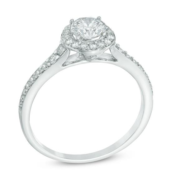 Previously Owned - 1 CT. T.w. Diamond Frame Engagement Ring in 14K White Gold (I/I1)