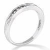 Thumbnail Image 2 of Previously Owned - 1/10 CT. T.W. Diamond Contoured Wedding Band in 14K White Gold