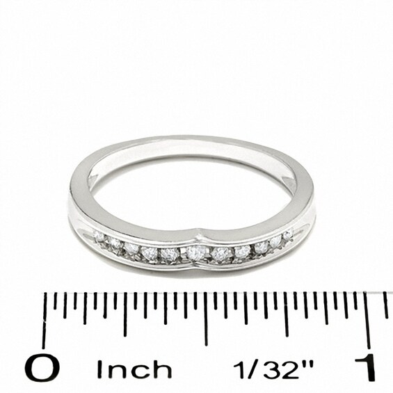 Previously Owned - 1/10 CT. T.w. Diamond Contoured Wedding Band in 14K White Gold