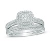 Thumbnail Image 1 of Previously Owned - 1/2 CT. T.W. Composite Diamond Double Square Frame Bridal Set in 10K White Gold