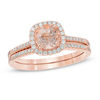 Thumbnail Image 1 of Previously Owned - Your Stone Your Story™ 6.0mm Morganite and 1/4 CT. T.W. Diamond Frame Bridal Set in 14K Rose Gold