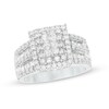 Thumbnail Image 0 of Previously Owned - 1-1/2 CT. T.W. Square Composite Diamond Frame Two Row Engagement Ring in 14K White Gold
