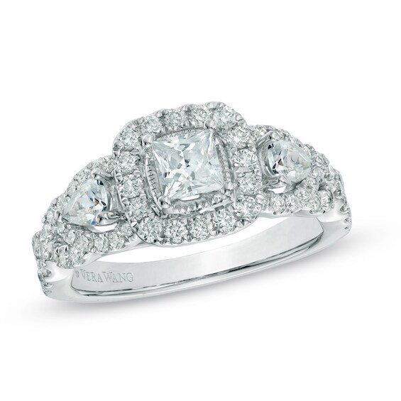 Previously Owned - Vera Wang Love Collection 1-1/2 CT. T.w. Diamond Three Stone Engagement Ring in 14K White Gold