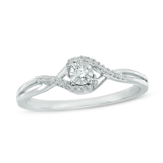 Previously Owned - Diamond Accent Woven Promise Ring in 10K White Gold