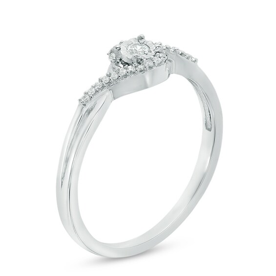 Previously Owned - Diamond Accent Woven Promise Ring in 10K White Gold