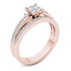Thumbnail Image 2 of Previously Owned - 1 CT. T.W. Quad Princess-Cut Diamond Bridal Set in 14K Rose Gold