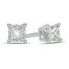 Thumbnail Image 1 of Previously Owned - 1/3 CT. T.W. Princess-Cut Diamond Solitaire Stud Earrings in 14K White Gold