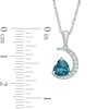 Thumbnail Image 2 of Previously Owned - Heart-Shaped London Blue Topaz and Lab-Created White Sapphire Moon Pendant in Sterling Silver