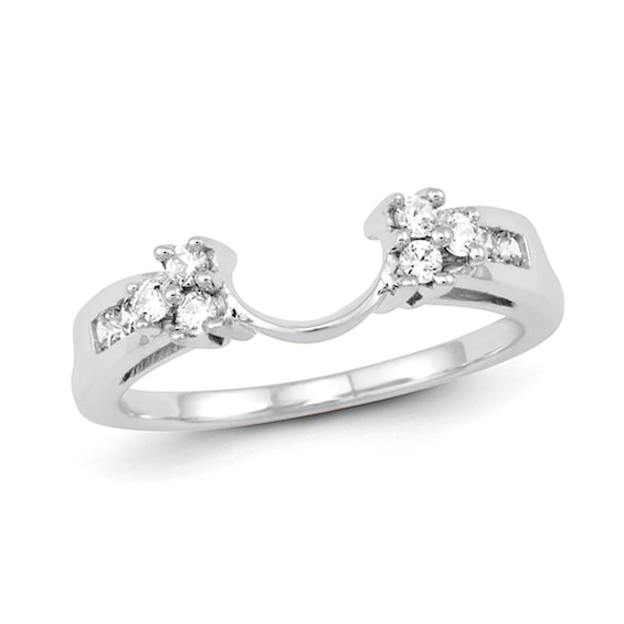 Previously Owned - 1/4 CT. T.w. Diamond Tri-Sides Solitaire Enhancer in 14K White Gold