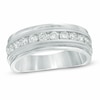 Thumbnail Image 1 of Previously Owned - Men's 1 CT. T.W. Diamond Milgrain Anniversary Band in 14K White Gold