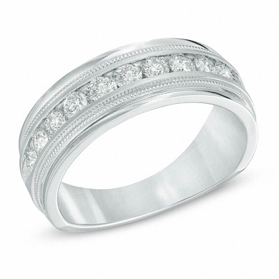 Previously Owned - 1 CT. T.w. Diamond Milgrain Anniversary Band in 14K White Gold