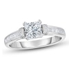 Thumbnail Image 1 of Previously Owned - 1-1/6 CT. T.W. Princess-Cut Diamond Collar Engagement Ring in 14K White Gold