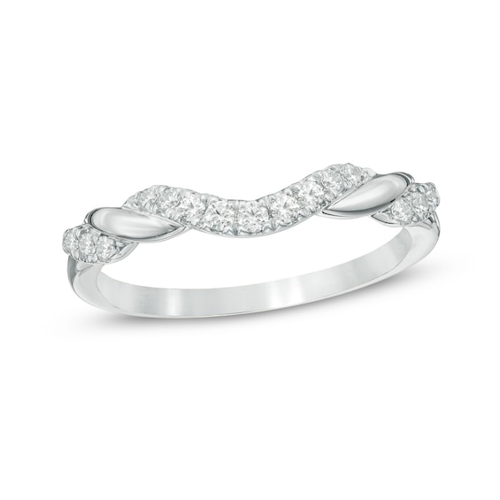 Previously Owned - 1/5 CT. T.w. Diamond Contour Anniversary Band in 14K White Gold