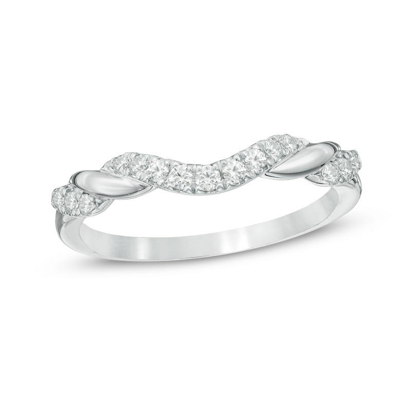 Main Image 1 of Previously Owned - 1/5 CT. T.W. Diamond Contour Anniversary Band in 14K White Gold