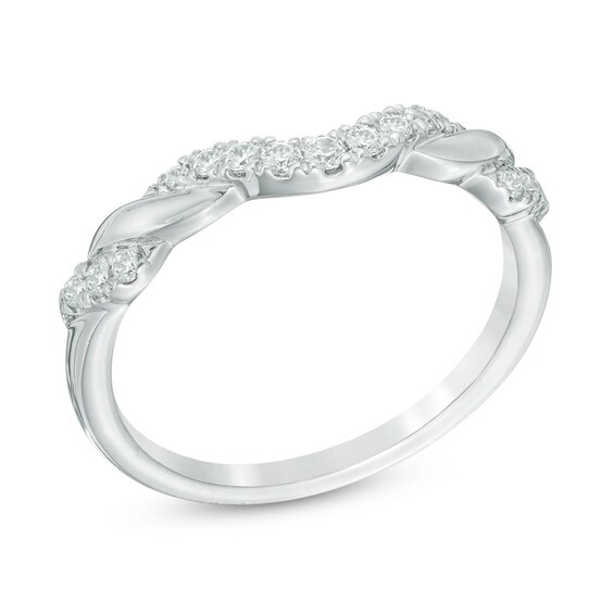 Previously Owned - 1/5 CT. T.w. Diamond Contour Anniversary Band in 14K White Gold