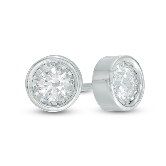 Previously Owned - 1/2 CT. T.w. Diamond Solitaire Stud Earrings in 10K White Gold