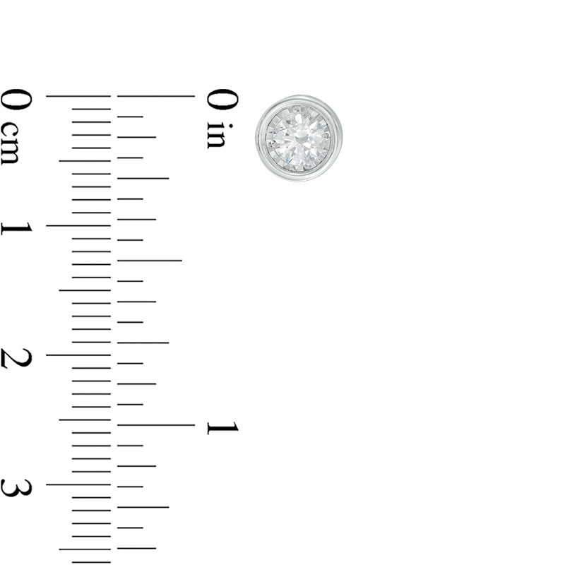 Main Image 2 of Previously Owned - 1/2 CT. T.W. Diamond Solitaire Stud Earrings in 10K White Gold