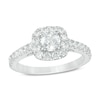 Thumbnail Image 1 of Previously Owned 1 CT. T.W. Diamond Cushion Square Frame Engagement Ring in Platinum (I/SI2)