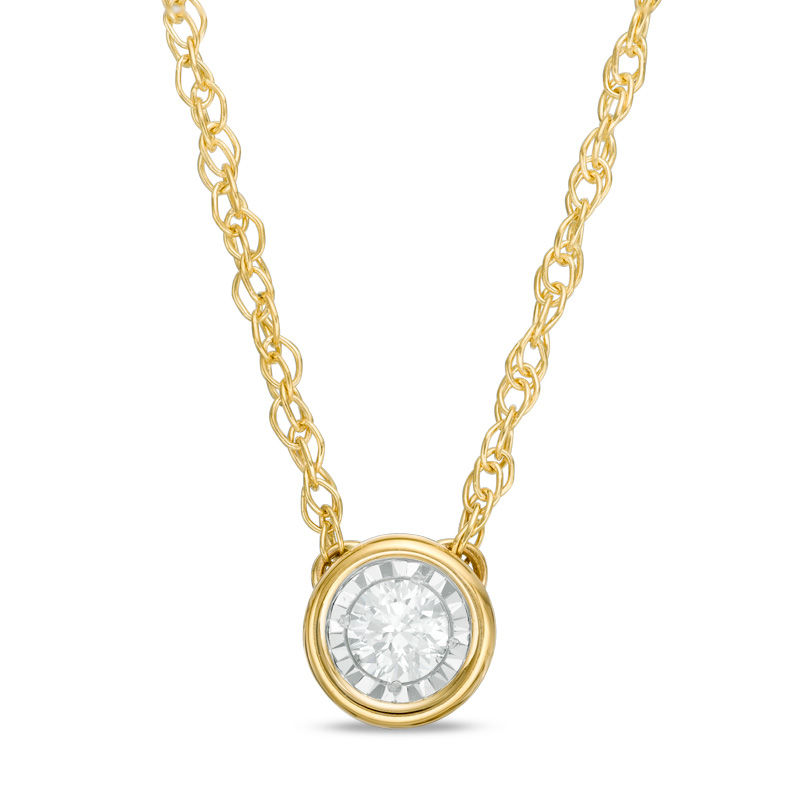 Main Image 1 of Previously Owned - 1/10 CT. Diamond Solitaire Pendant in 10K Gold