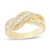 Thumbnail Image 0 of Previously Owned - 1/2 CT. T.W. Baguette and Round Diamond Crossover Vintage-Style Ring in 10K Gold