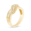 Thumbnail Image 1 of Previously Owned - 1/2 CT. T.W. Baguette and Round Diamond Crossover Vintage-Style Ring in 10K Gold