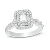Thumbnail Image 1 of Previously Owned - Vera Wang Love Collection 1 CT. T.W. Diamond Double Frame Engagement Ring in 14K White Gold