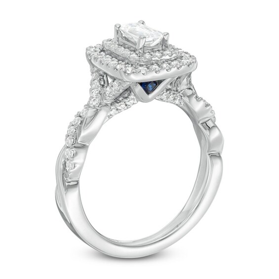 Previously Owned - Vera Wang Love Collection 1 CT. T.w. Diamond Double Frame Engagement Ring in 14K White Gold