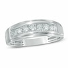 Thumbnail Image 1 of Previously Owned - 1/3 CT. T.W. Diamond Seven Stone Step Edge Anniversary Band in 10K White Gold