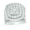 Thumbnail Image 1 of Previously Owned - 6 CT. T.W. Diamond Double Cushion Frame Multi-Row Three Piece Bridal Set in 14K White Gold