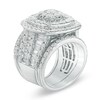 Thumbnail Image 2 of Previously Owned - 6 CT. T.W. Diamond Double Cushion Frame Multi-Row Three Piece Bridal Set in 14K White Gold