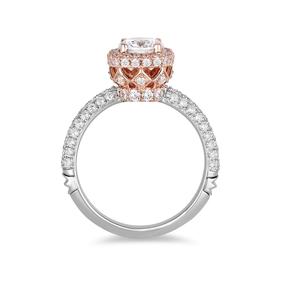 Previously Owned - Enchanted Disney Princess 1-1/2 CT. T.w. Diamond Frame Crown Engagement Ring in 14K Two-Tone Gold