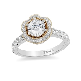 Previously Owned - Enchanted Disney Belle 1-1/2 CT. T.W. Diamond Frame Engagement Ring in 14K Two-Tone Gold