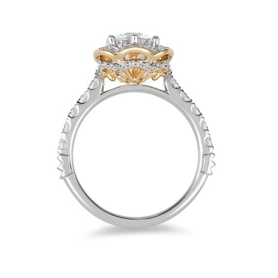 Previously Owned - Enchanted Disney Belle 1-1/2 CT. T.w. Diamond Frame Engagement Ring in 14K Two-Tone Gold