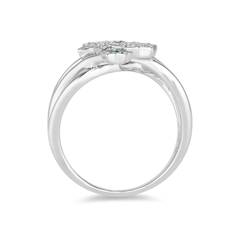 Main Image 3 of Previously Owned - Enchanted Disney Tinker Bell Tourmaline and 1/10 CT. T.W. Diamond Star Ring in Sterling Silver