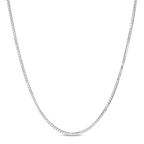 Previously Owned - 0.66mm Box Chain Necklace in 14K White Gold - 18"