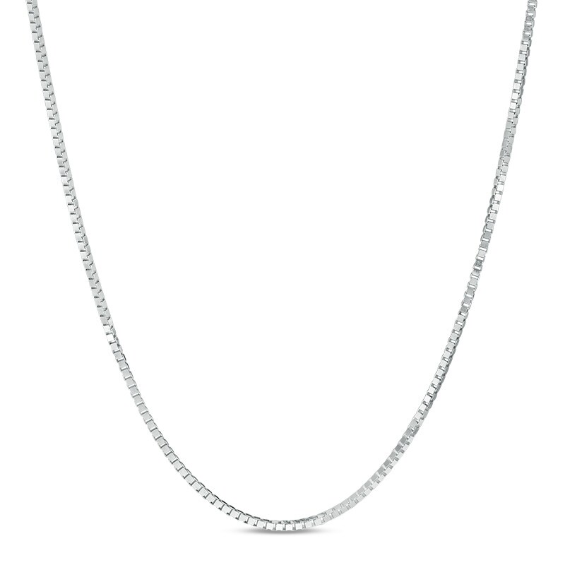 Main Image 1 of Previously Owned - 0.66mm Box Chain Necklace in 14K White Gold - 18"