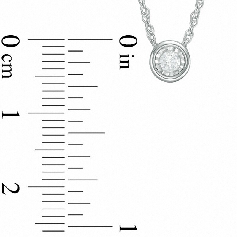 Main Image 2 of Previously Owned - 1/10 CT. Diamond Solitaire Pendant in 10K White Gold