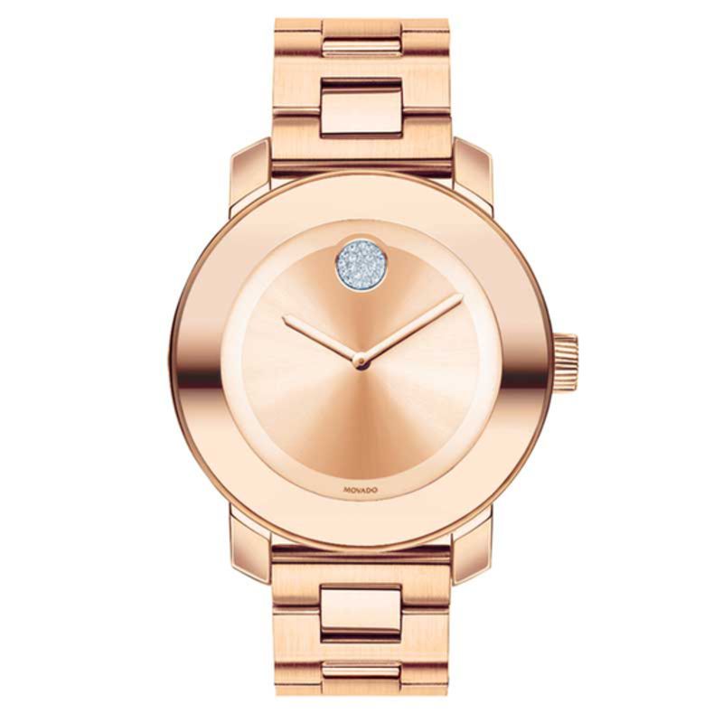 Main Image 1 of Previously Owned - Ladies' Movado Bold®Crystal Accent Rose-Tone Watch (Model: 3600086)