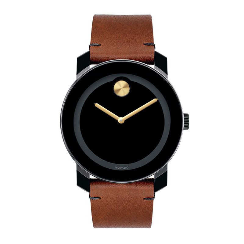 Previously Owned - Men's Movado Bold® Strap Watch with Black Dial (Model: 3600305)