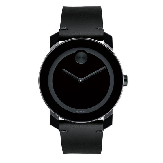 Previously Owned - Men's Movado BoldÂ® Strap Watch with Black Dial (Model: 3600306)