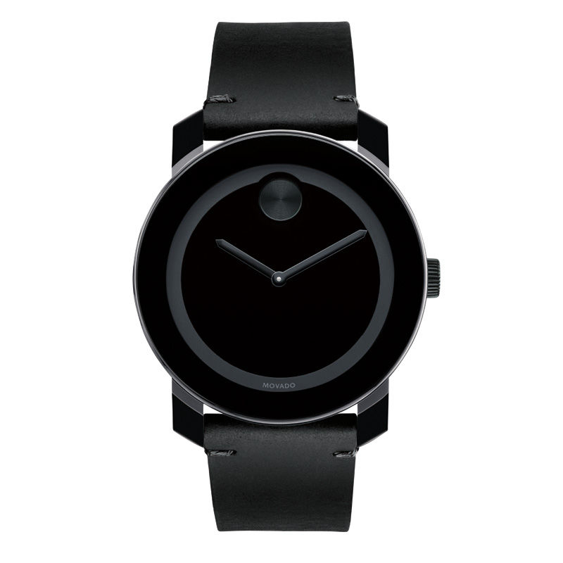 Main Image 1 of Previously Owned - Men's Movado Bold® Strap Watch with Black Dial (Model: 3600306)