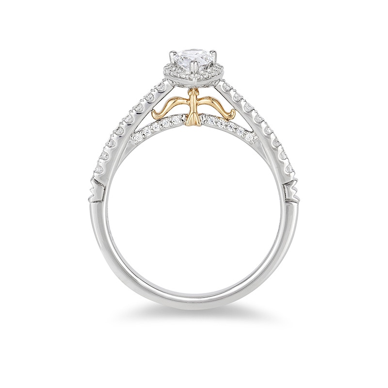 Main Image 2 of Previously Owned - Enchanted Disney Merida 1/2 CT. T.W. Pear-Shaped Diamond Frame Engagement Ring in 14K Two-Tone Gold