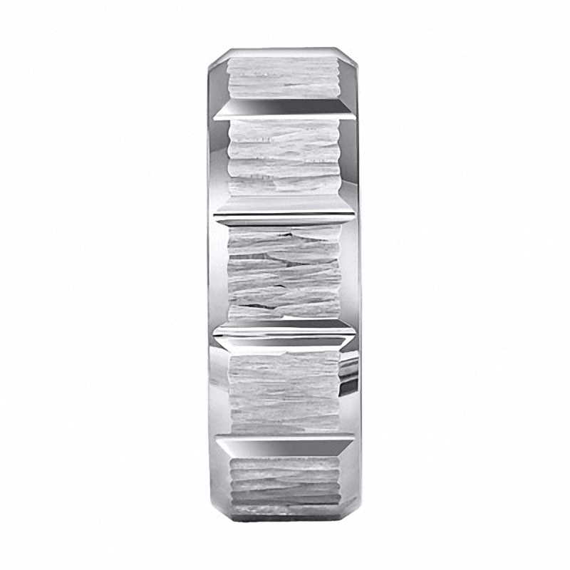 Main Image 2 of Previously Owned - Triton 8.0mm Geometric-Style Wedding Band in Tungsten