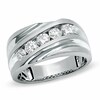 Thumbnail Image 1 of Previously Owned - 1 CT. T.W. Diamond Slant Wedding Band in 14K White Gold