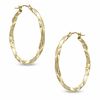Thumbnail Image 1 of Previously Owned - 30.0mm Square Twist Hoop Earrings in 14K Gold