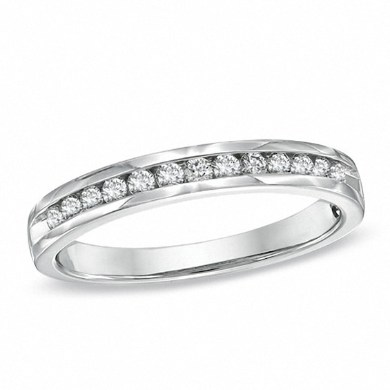 Previously Owned - 1/2 CT. T.W. Diamond Anniversary Band in 14K White ...